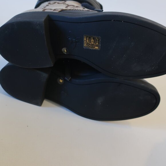 Womens Gucci Flores Ebony Mocha Guccissima Canvas Leather Moto Booties 3… - Picture 9 of 16